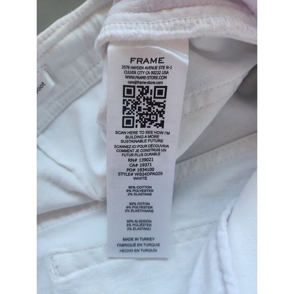 NWD Frame Le Crop Braided Waist Mini Boot Jeans size 24 Blanc #7A401 - Picture 15 of 15